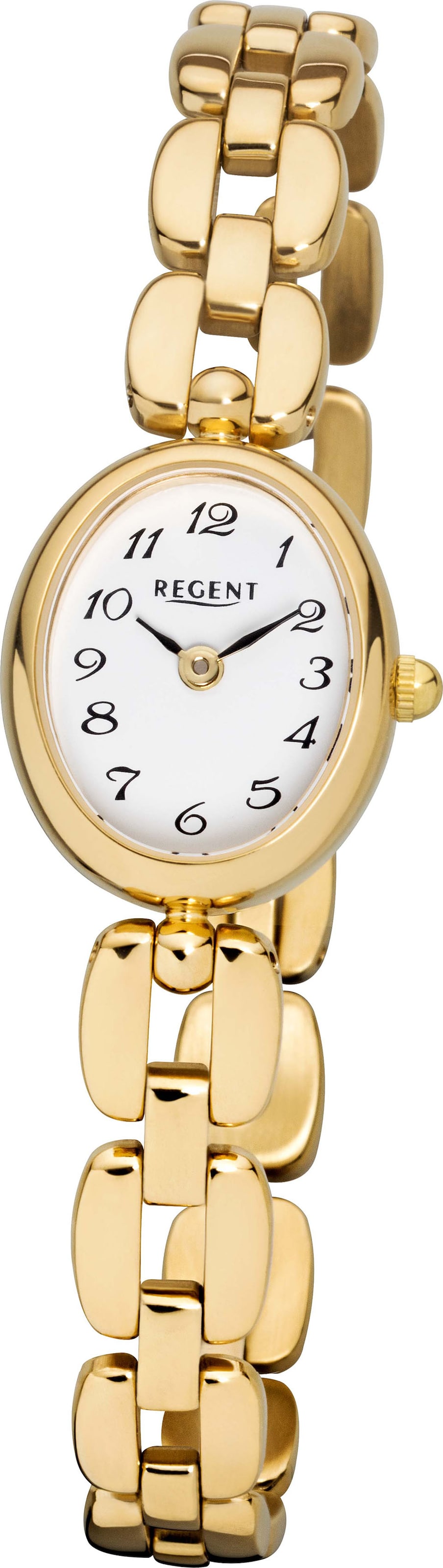 REGENT Analoguhr in Gold: Vorderseite