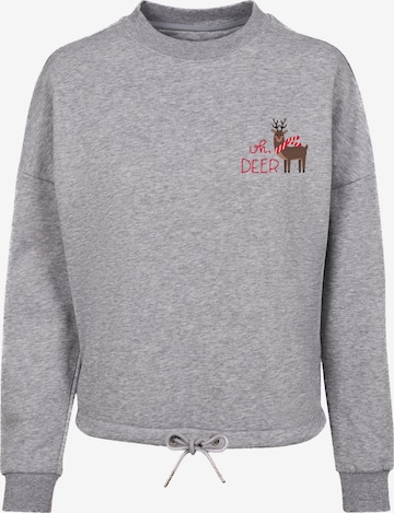 F4NT4STIC Sweatshirt 'Christmas Deer' in Grijs: voorkant