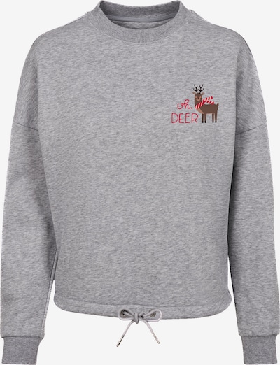 F4NT4STIC Sweatshirt 'Christmas Deer' in braun / grau / rot, Produktansicht