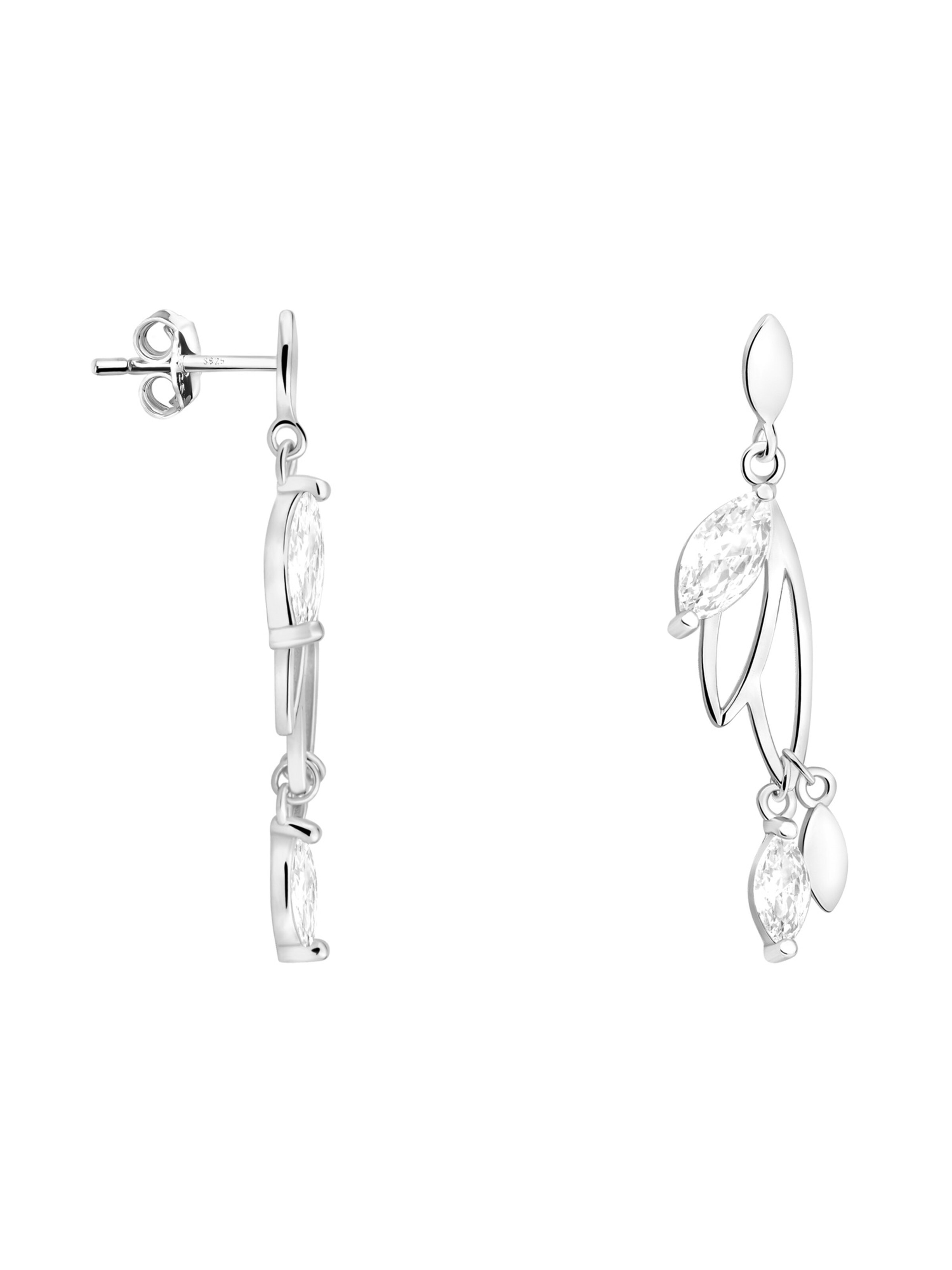 Sofia Milani Earrings 'Leaf Twig' in Silver: front