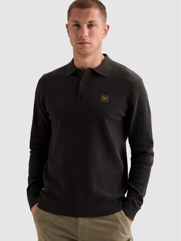 Pullover 'Knitted polo shirt with long sleeves and badge' di PME Legend in grigio