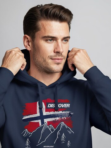 Neverless Sweatshirt 'Discover Norway' in Blue