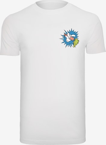 F4NT4STIC Shirt 'Looney Tunes Bugs Bunny Carrot' in Wit: voorkant