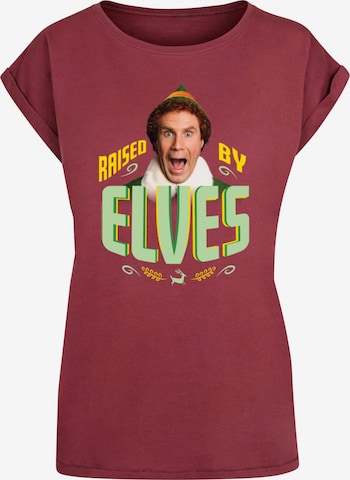 ABSOLUTE CULT Shirt 'Elf - Raised By Elves' in Rood: voorkant