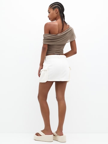 Pull&Bear Stricktop in Braun