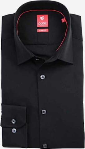 Hatico Regular fit Business Shirt in Black: front