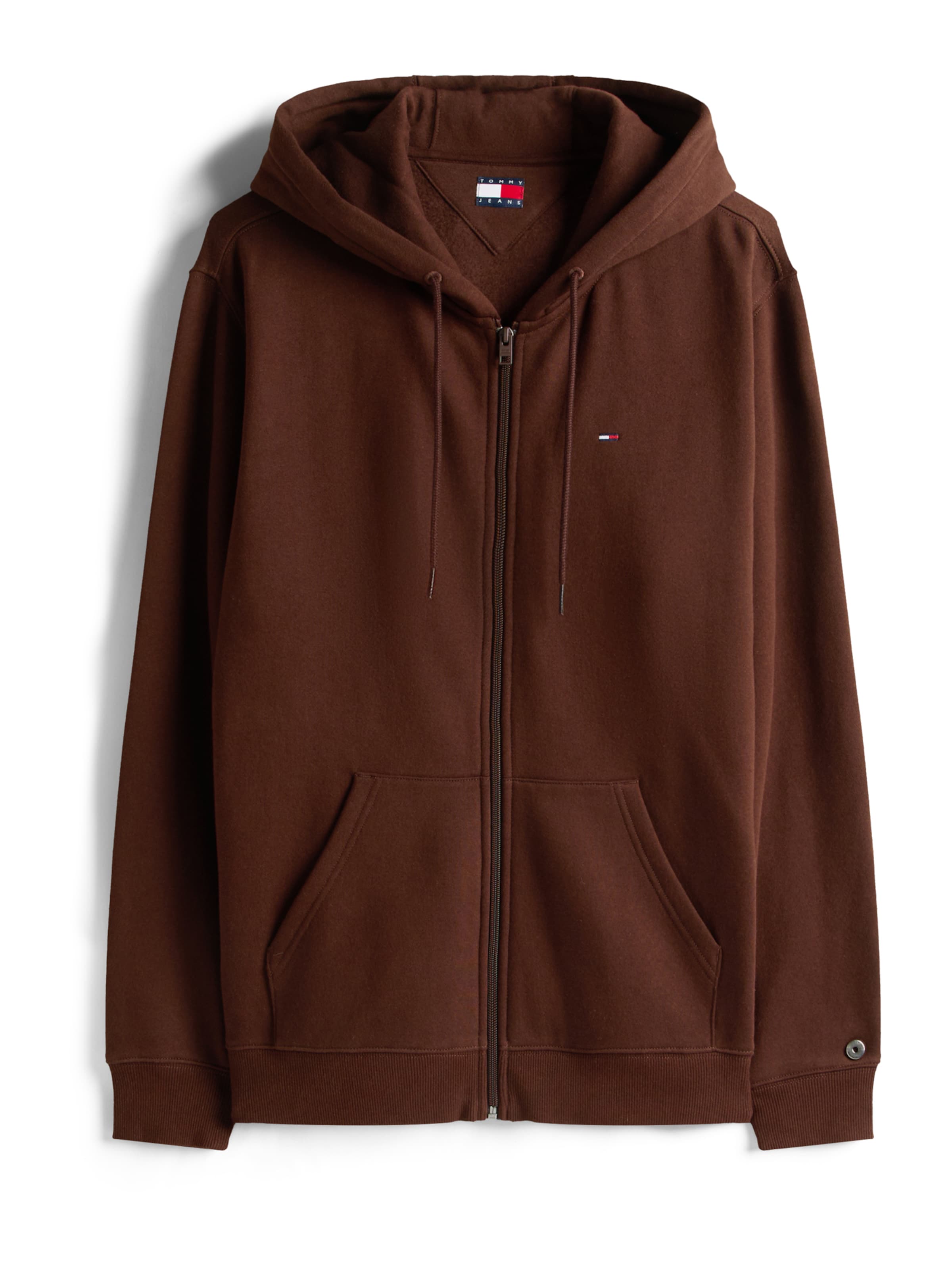 Tommy Jeans Ζακέτα φούτερ σε καφέ: μπροστά