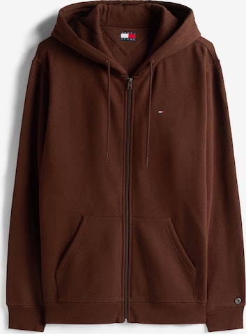 Giacca di felpa di Tommy Jeans in marrone: frontale