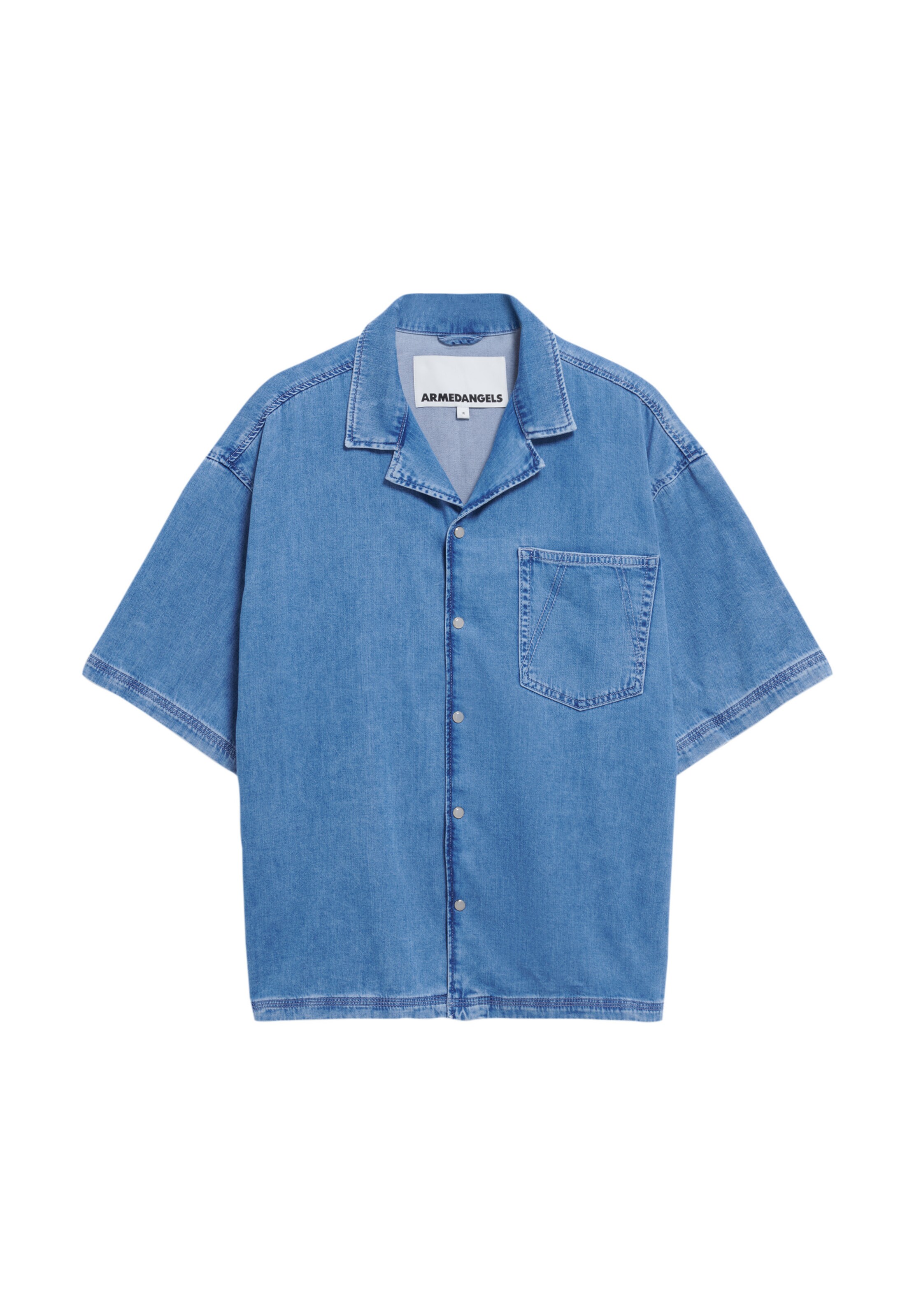 ARMEDANGELS Comfort fit Overhemd in Blauw: voorkant