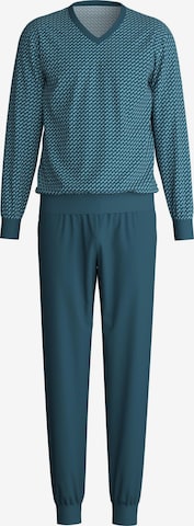 CALIDA Long Pajamas 'Cotton Special' in Blue: front