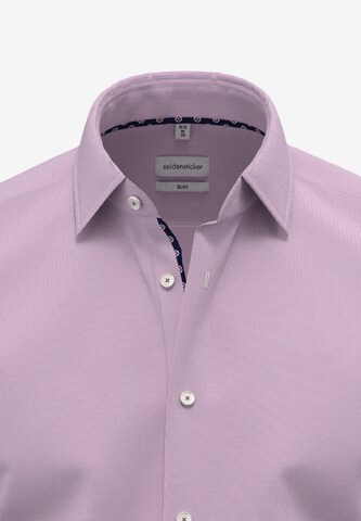 SEIDENSTICKER Slim fit Button Up Shirt in Purple
