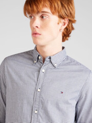 TOMMY HILFIGER Slim fit Button Up Shirt 'Flex' in Black