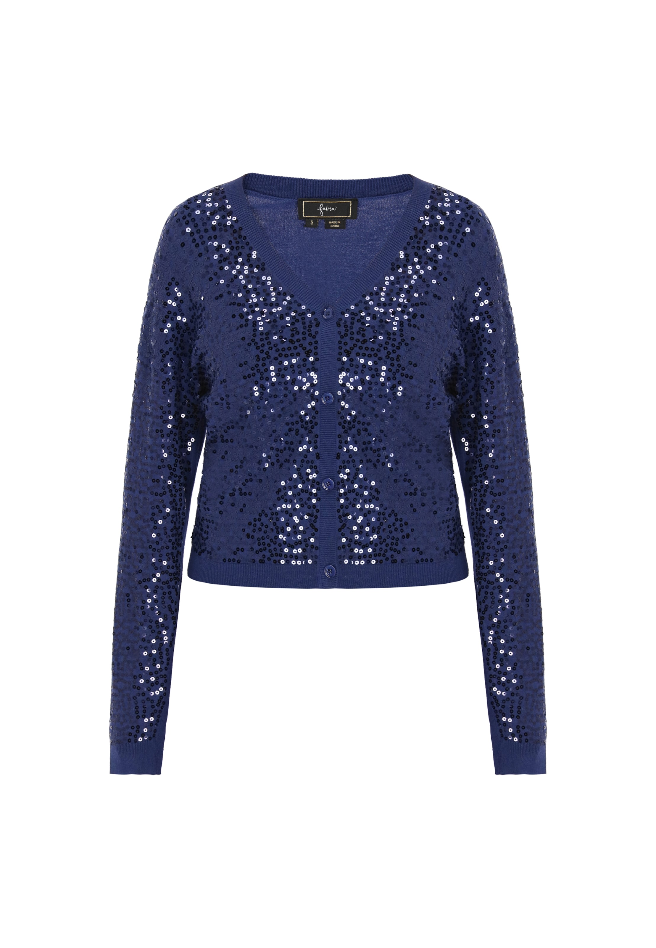 faina - Cárdigan 'Festive' en azul: frente