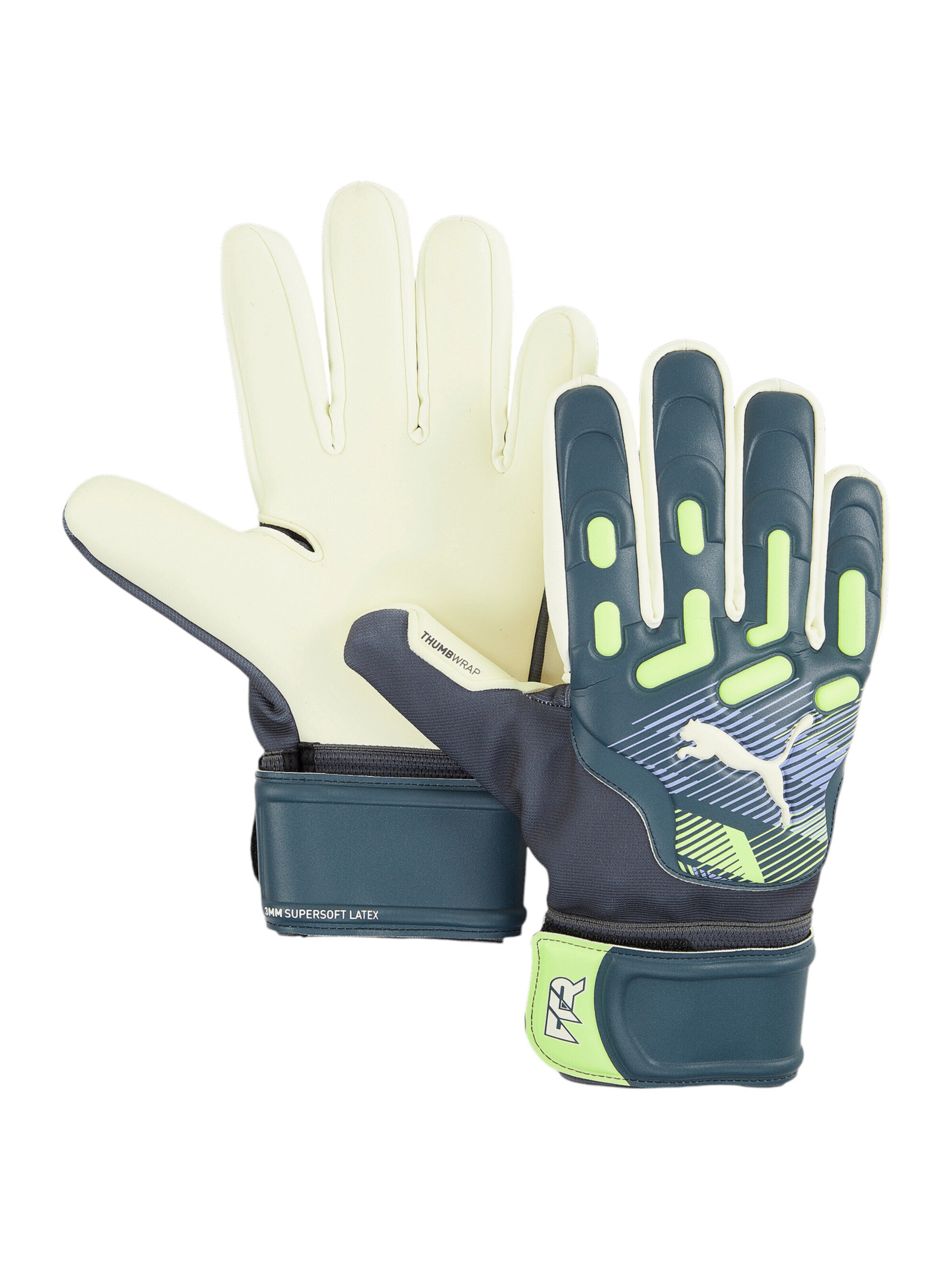 PUMA Athletic Gloves in Blue: front