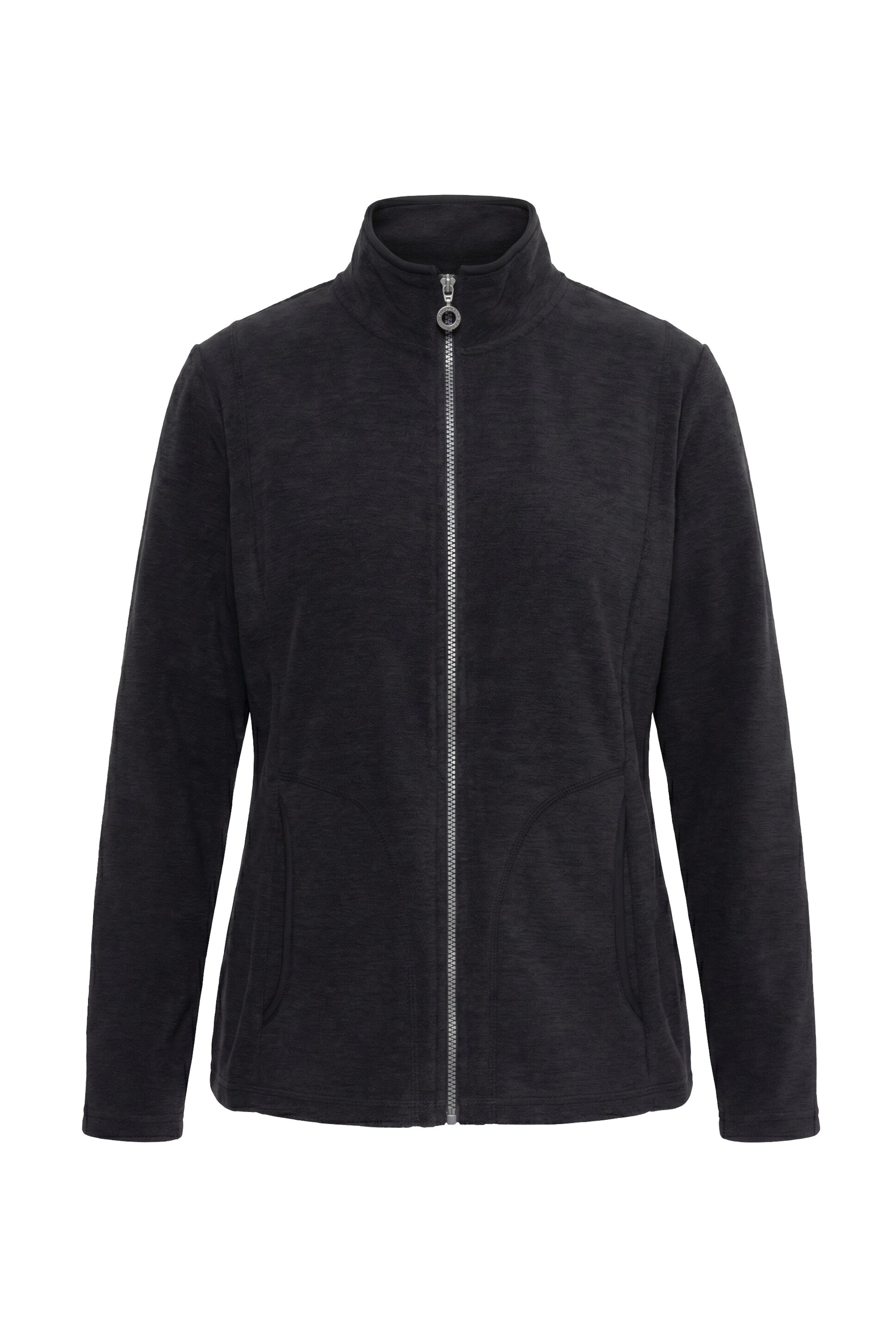 Ulla Popken Sweatjacke in Schwarz: Vorderseite