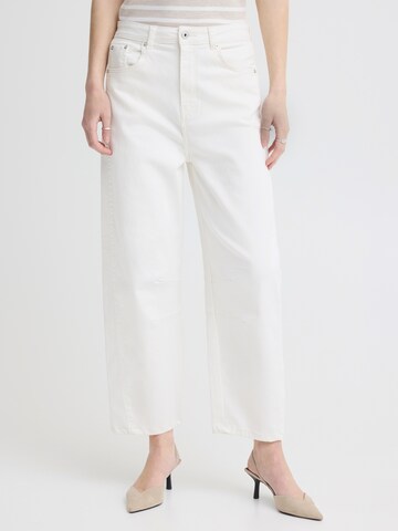 ICHI Wide leg Jeans 'IHZIGGY' in Wit: voorkant