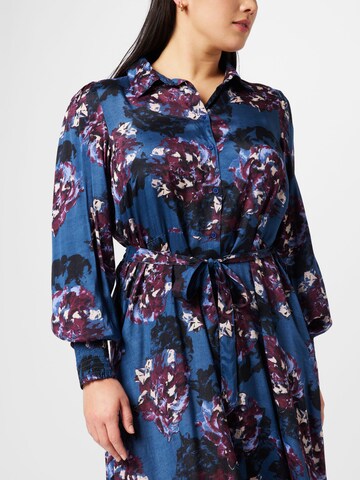 KAFFE CURVE Košilové šaty 'Nanni' – modrá