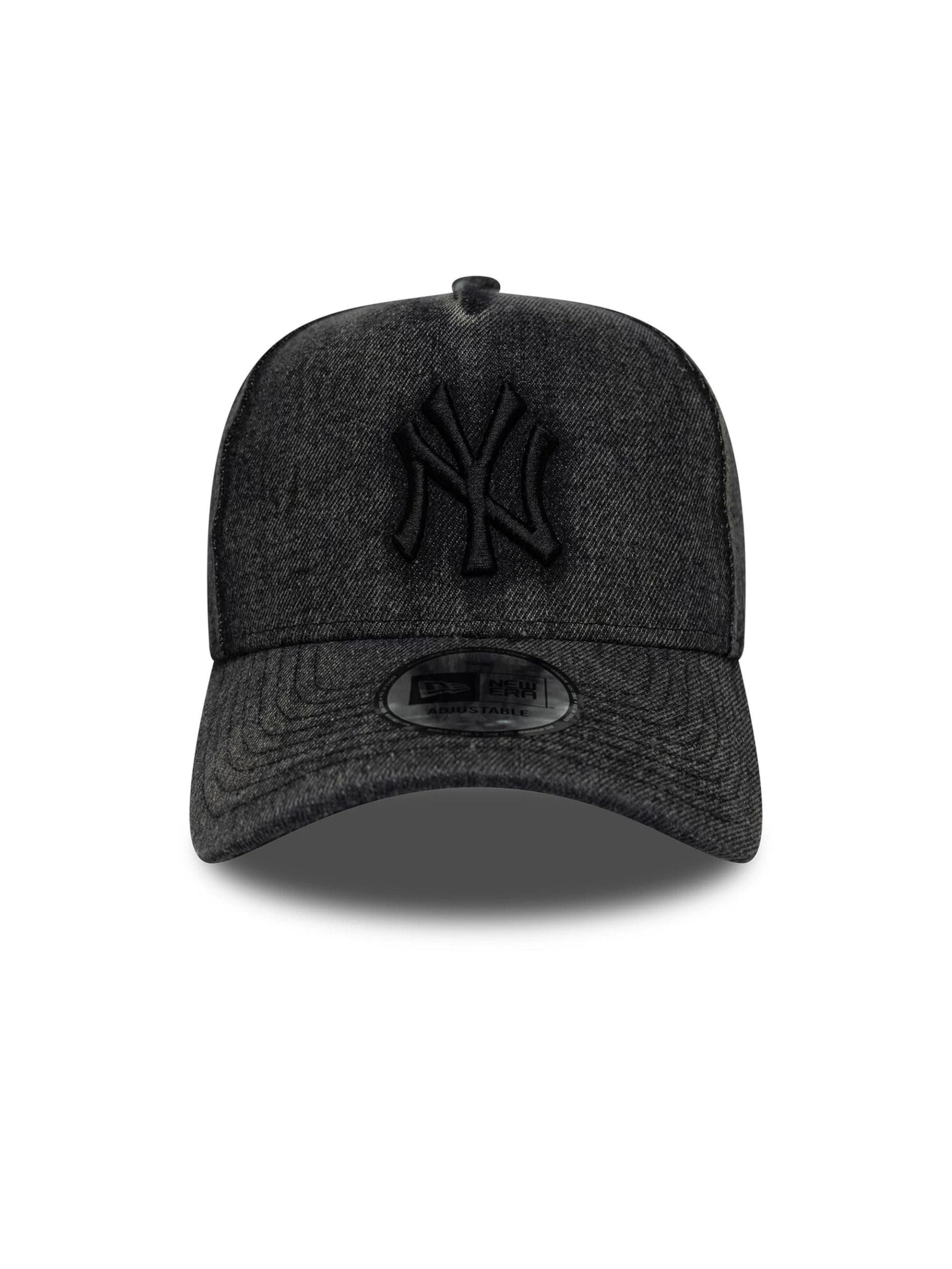 NEW ERA Athletic Cap '9FORTY New York Yankees E-Frame MLB Denim' in Black
