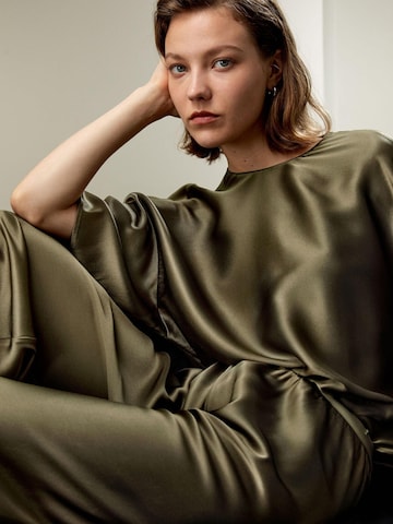 Camicia da donna 'LILYSILK Lässige Rundhals Seide Bluse' di Lilysilk in verde