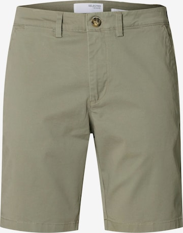Pantalon chino 'SLHMILES' SELECTED en vert : devant