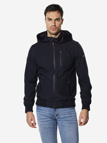 KOROSHI Between-Season Jacket in Blue: front