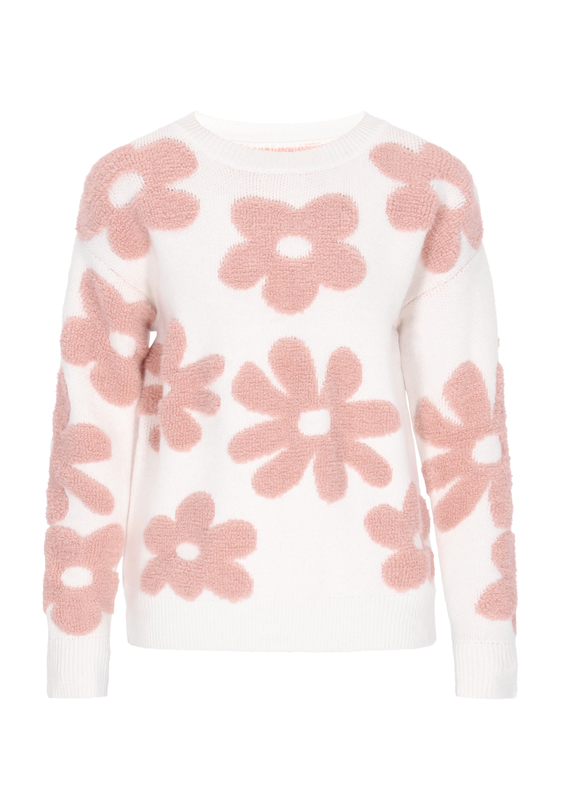 swirly Trui in Wit: voorkant