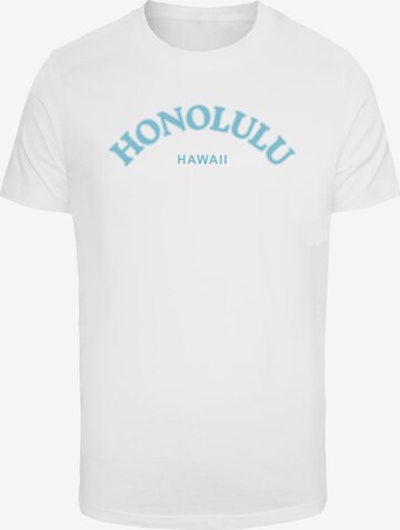 Maglietta 'Honolulu Hawaii' di Mister Tee in bianco: frontale