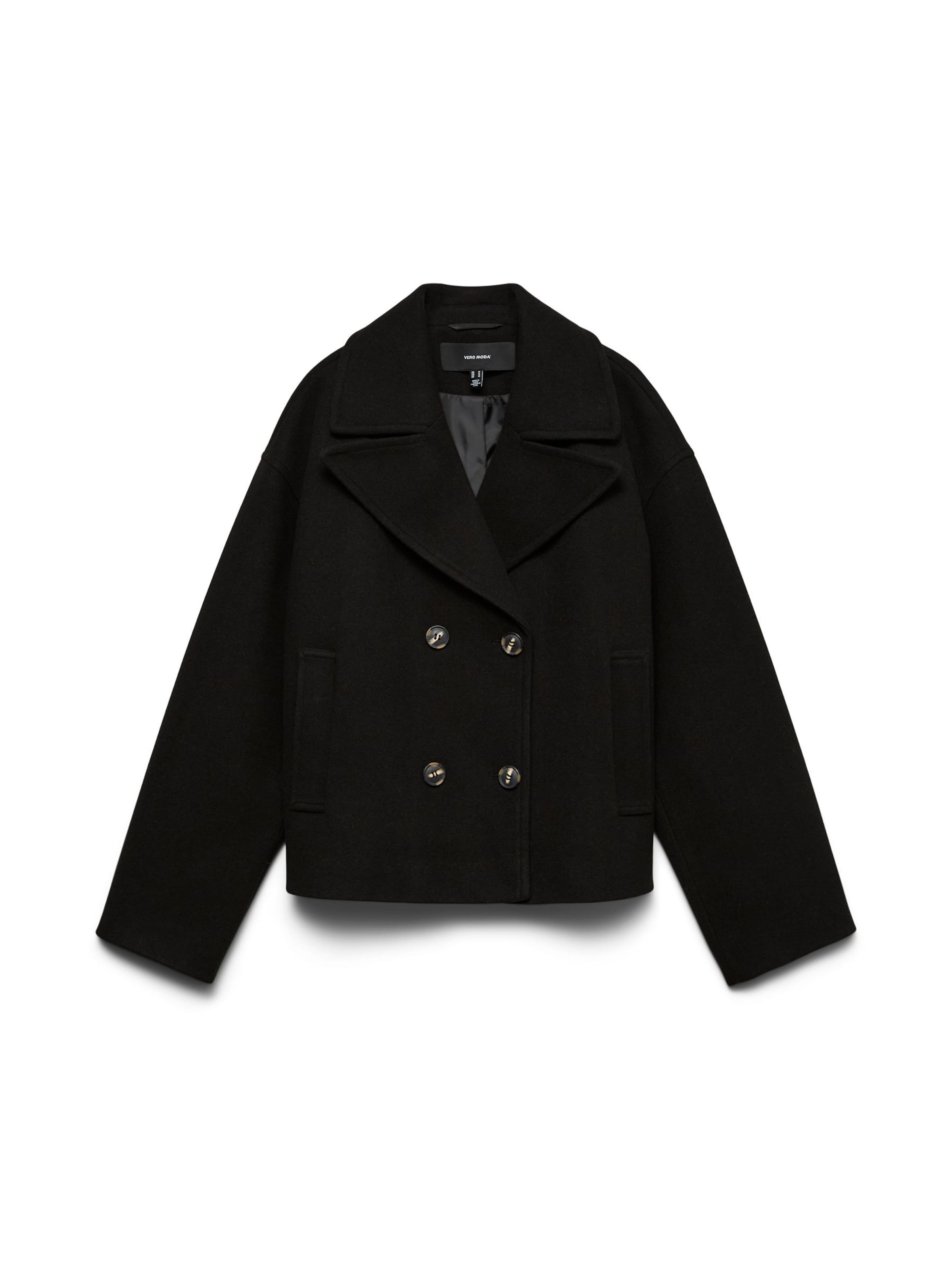 Vero Moda Curve Tussenjas 'VMCVinceline' in Zwart: voorkant