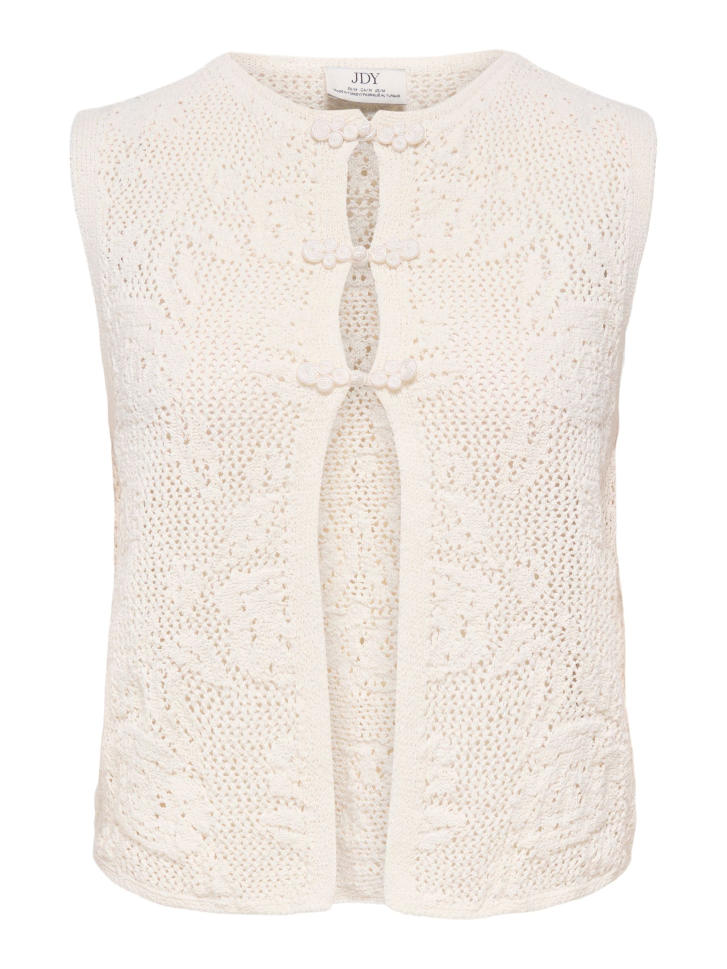 JDY Gebreid vest 'CHRISTA' in Wit: voorkant