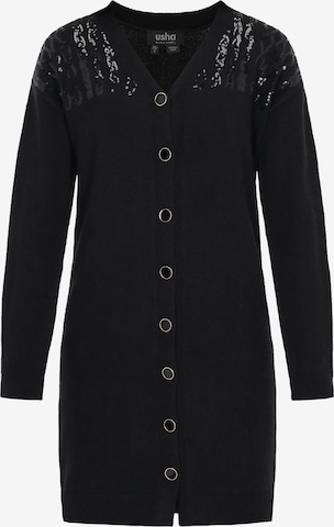 usha BLACK LABEL Strickjacke in Schwarz: Vorderseite