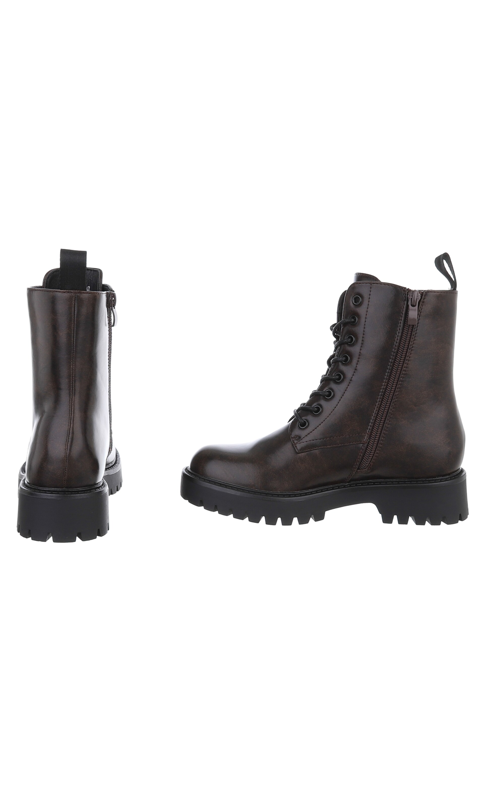 Ital-Design Schnürstiefelette in Braun