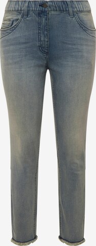 Ulla Popken Slimfit Jeans in Blauw: voorkant