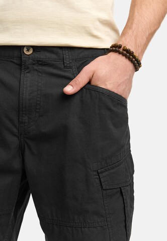 INDICODE JEANS Regular Cargo Pants 'Dreier' in Black
