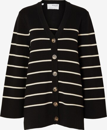 SELECTED FEMME Knit Cardigan in Black: front