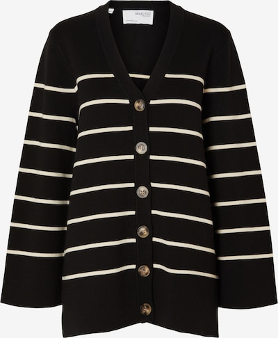 SELECTED FEMME Cardigan en noir / blanc, Vue avec produit