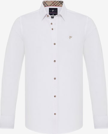 DENIM CULTURE Regular fit Button Up Shirt 'FEDERICO' in White: front