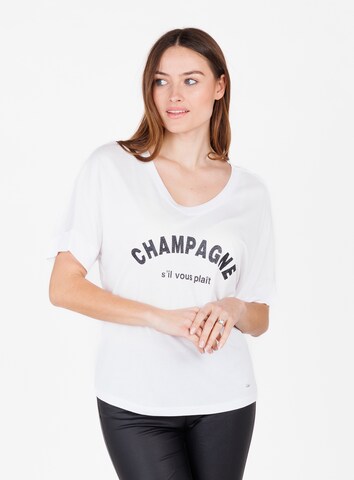 Key Largo Μπλουζάκι 'CHAMPAGNE' σε λευκό: μπροστά