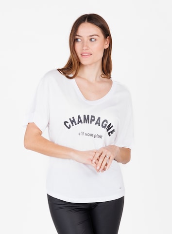 Key Largo Shirt 'CHAMPAGNE' in Wit: voorkant