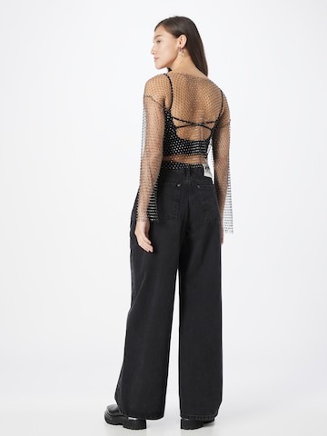 The Ragged Priest Wide leg Jeans in Black