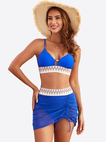 Magicshe Push-up Bikini 'Push Up Bikini Set mit hoher Taille' in Blue