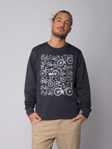 Sweat-shirt ' Fahrräder ' Watapparel en gris : devant