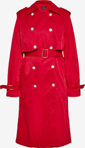 Cappotto di mezza stagione di faina in rosso: frontale