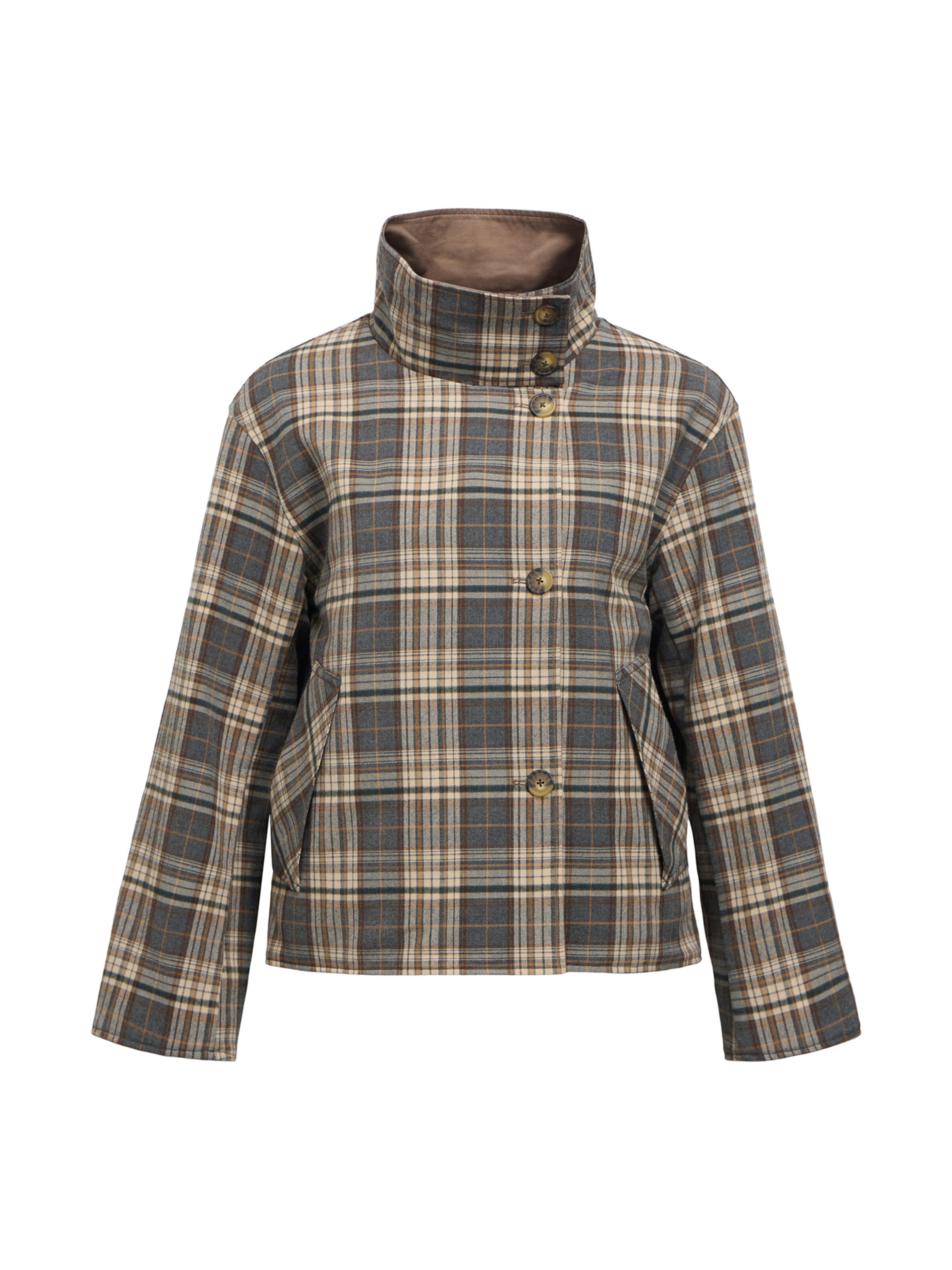 OBJECT Veste mi-saison 'OBJGRO' en XS en écru / caramel / chocolat / marron chiné, Vue avec produit