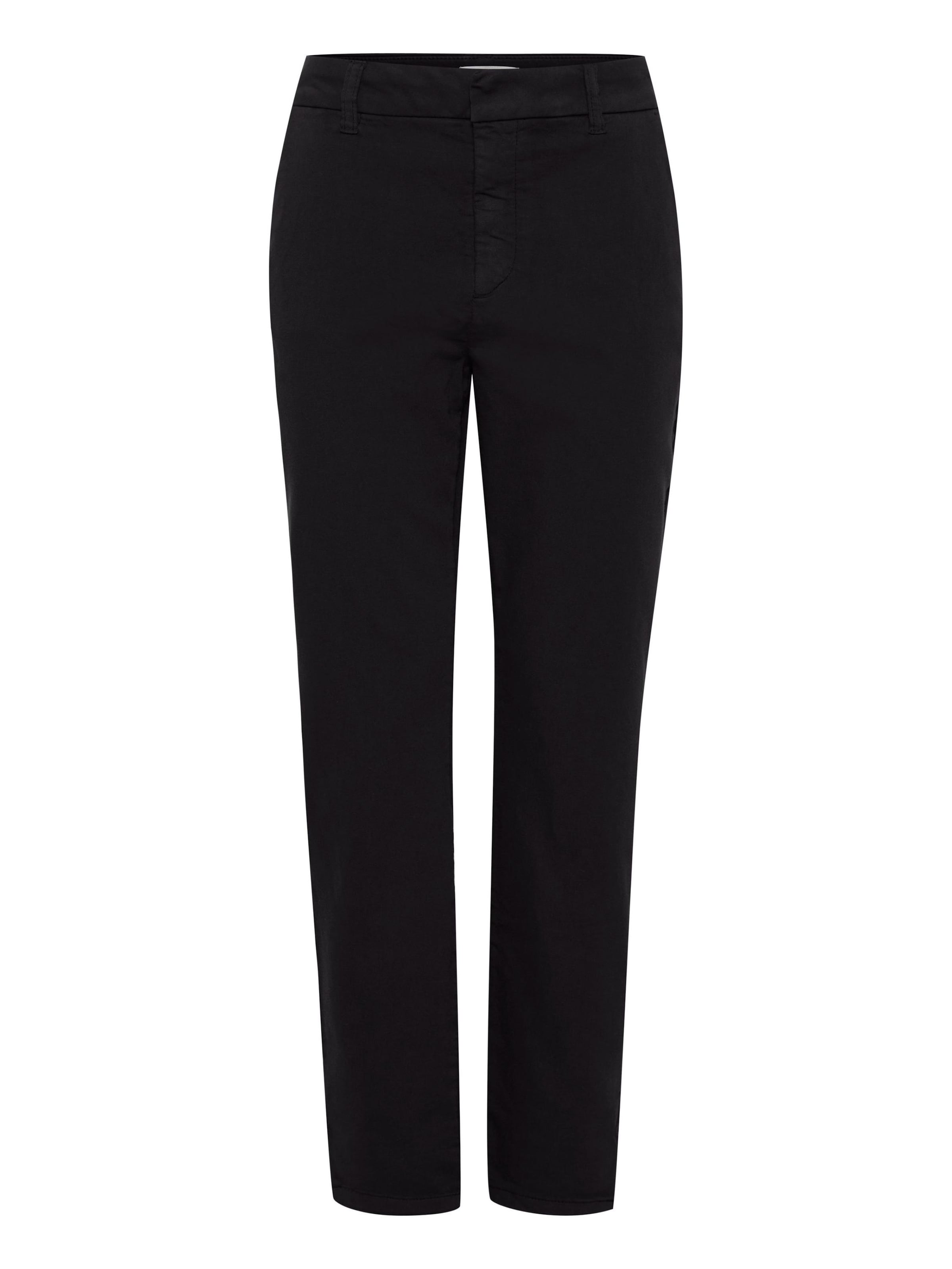 PULZ Jeans Skinny Chino trousers in Black: front