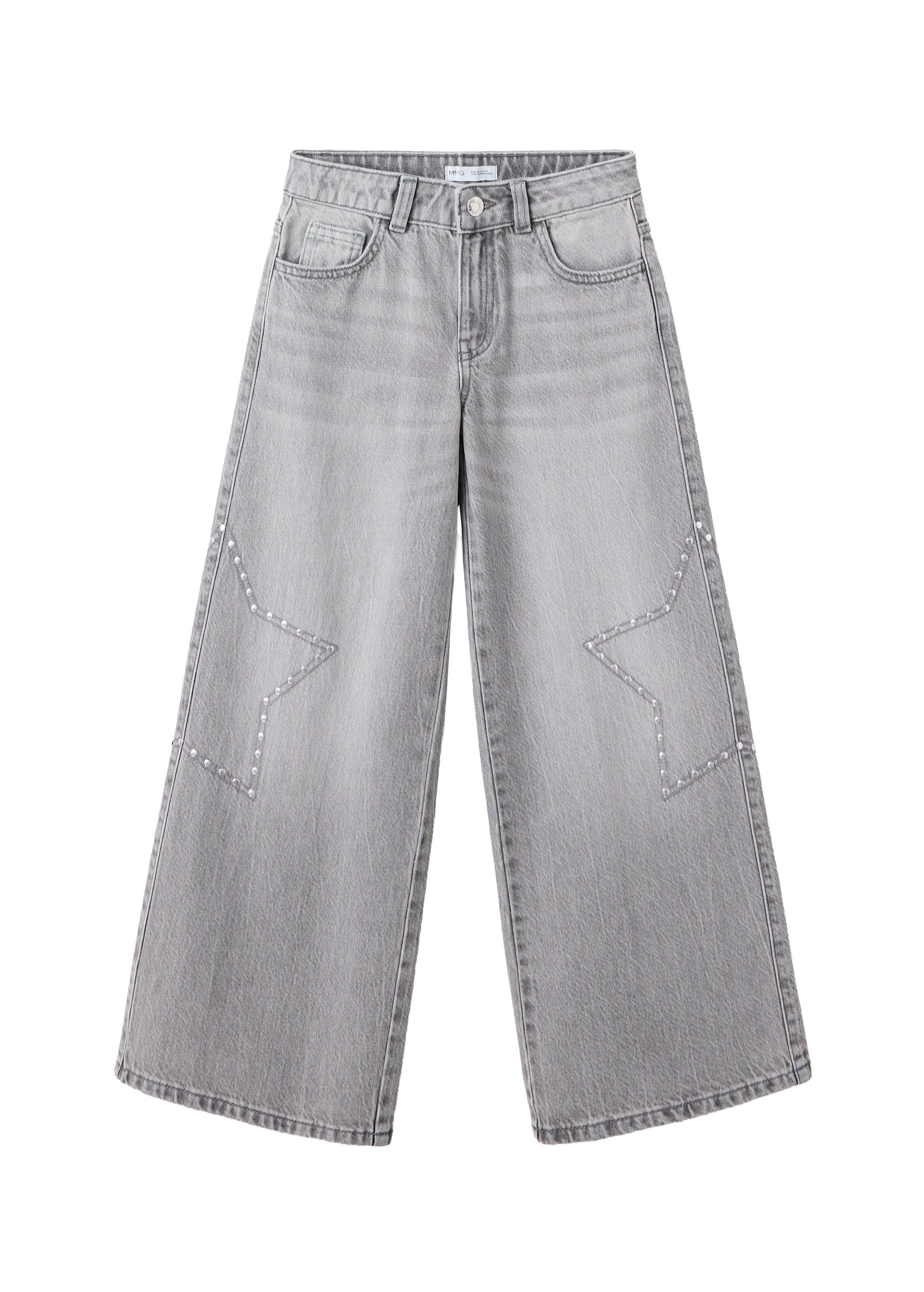MANGO KIDS Wide Leg Jeans in Grau: Vorderseite