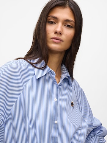 Camicia da donna ' Ikon Gestreiftes Hemd ' di Karl Lagerfeld in blu