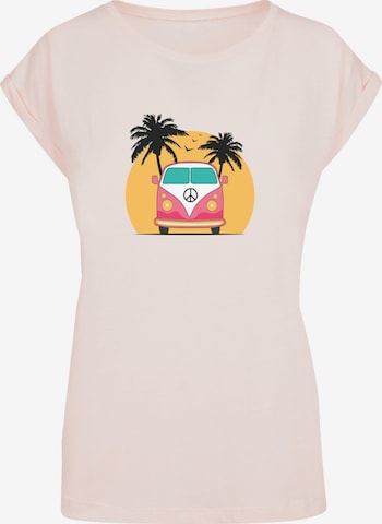 Merchcode T-Shirt 'Summer - Van' in Pink: predná strana