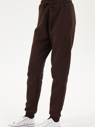 LOUIS LECLER Slimfit Broek 'Sasha' in Bruin