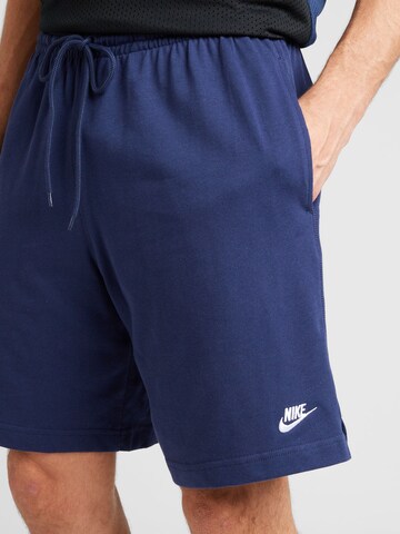 Nike Sportswear Regular Trousers 'Club' in Blue