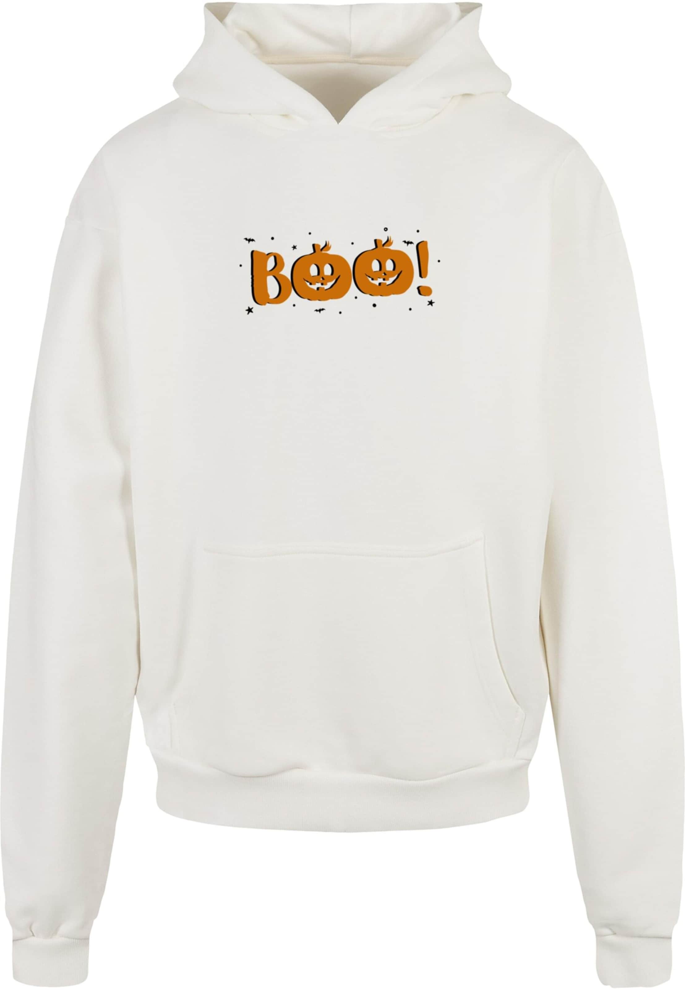 Merchcode Sweatshirt 'Halloween - Boo Pumpkin' in Wit: voorkant